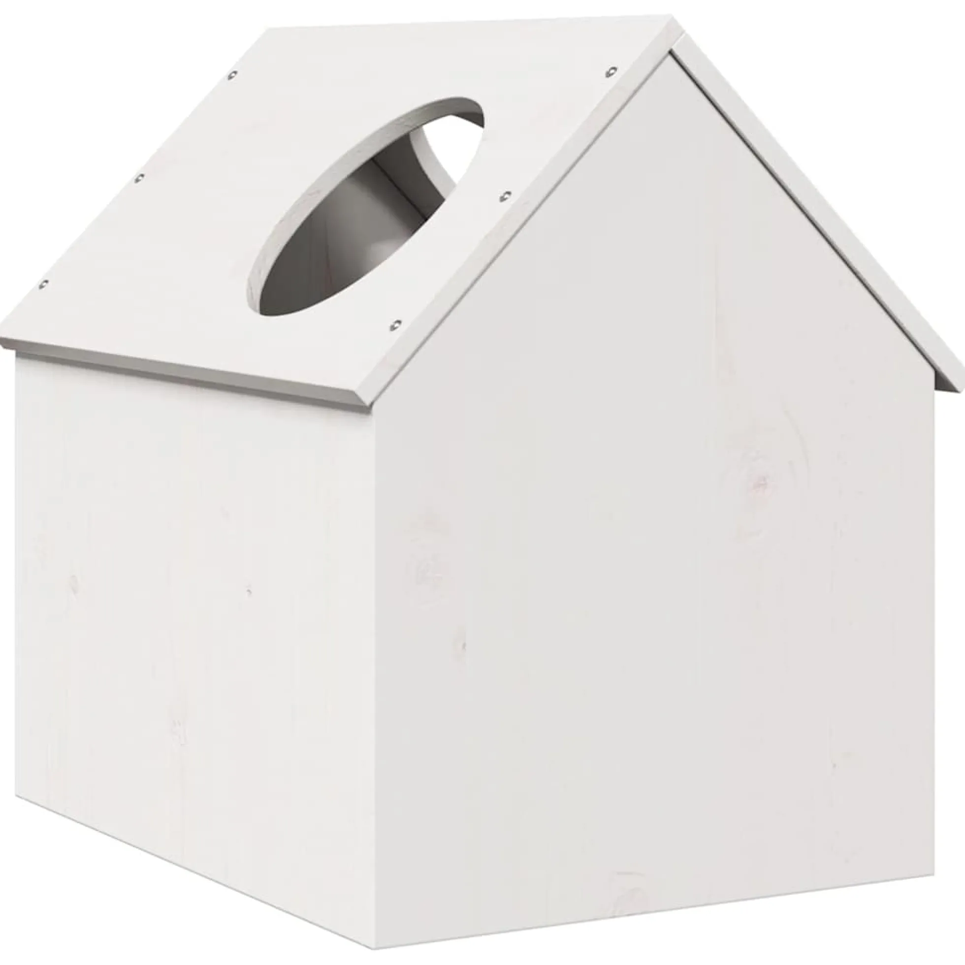 Casa Para Gatos Madera Maciza Pino Blanca 41x50x50 Cm