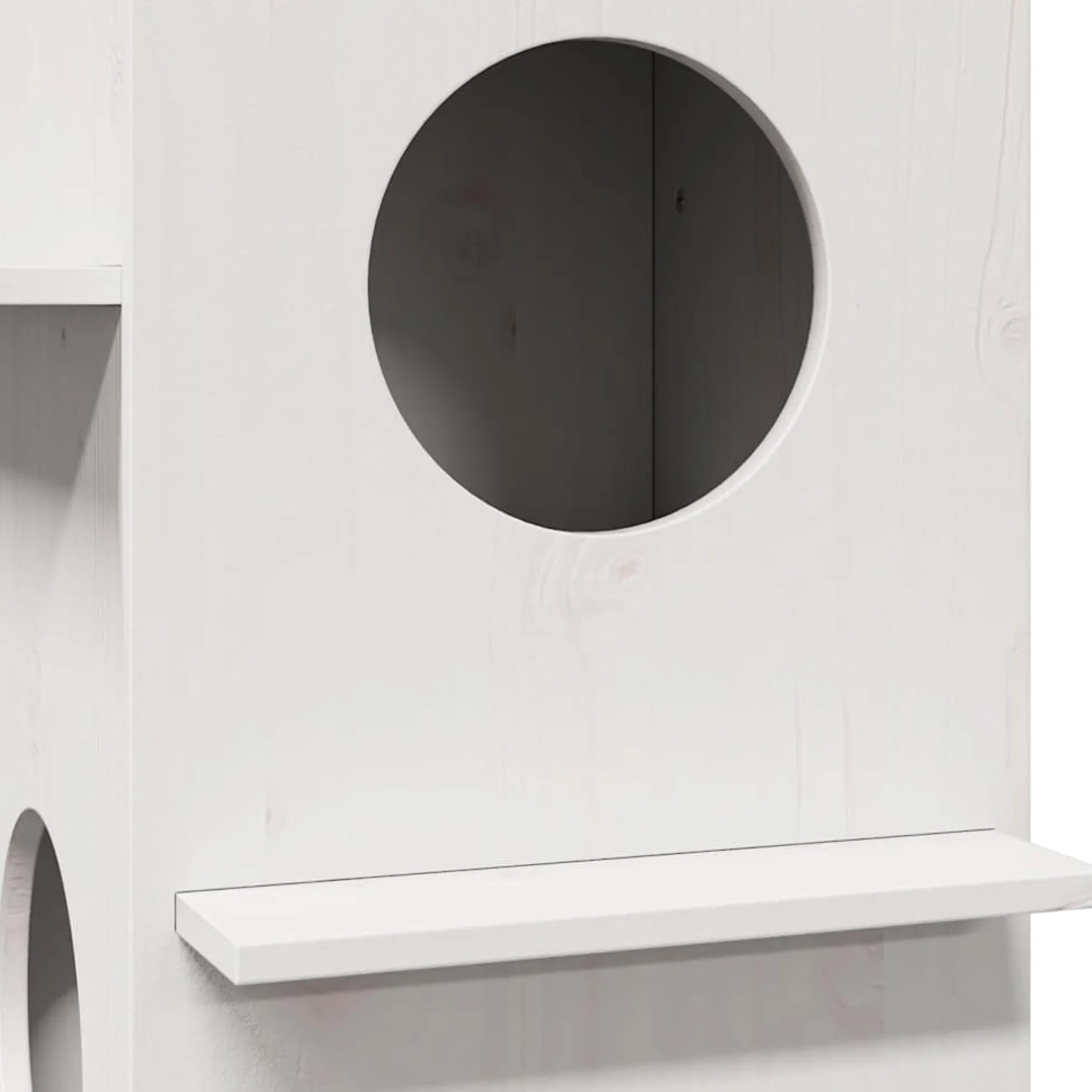 Casa Para Gatos Madera Maciza Pino Blanca 43x43x60 Cm