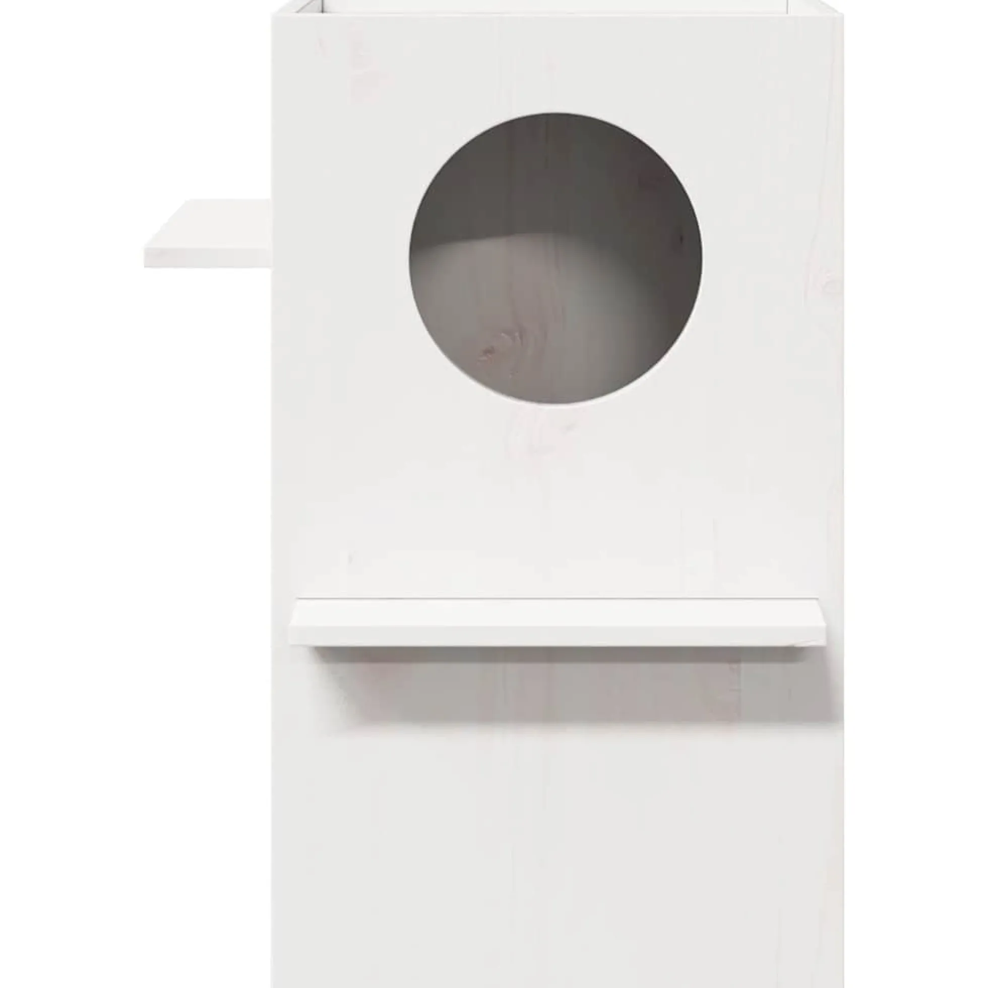 Casa Para Gatos Madera Maciza Pino Blanca 43x43x60 Cm