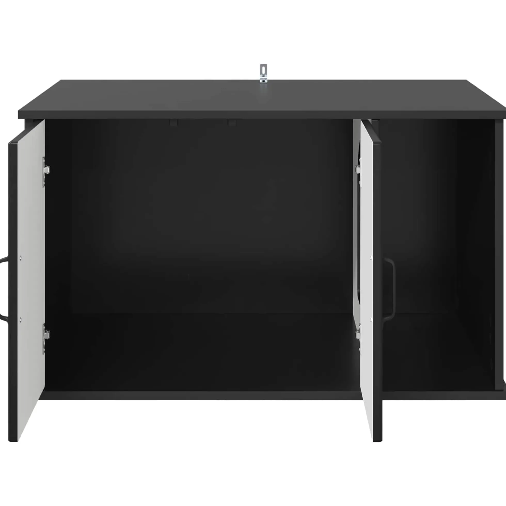 Casa Para Gatos Negro 85 X 55 X 50 Cm Madera De Ingeniería