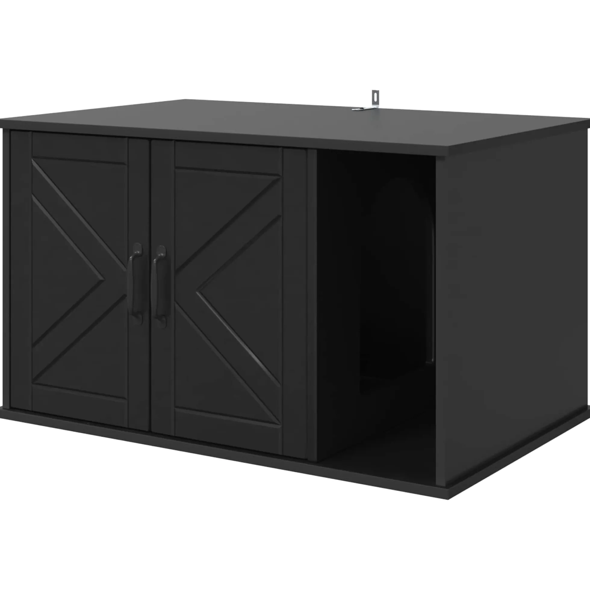 Casa Para Gatos Negro 85 X 55 X 50 Cm Madera De Ingeniería