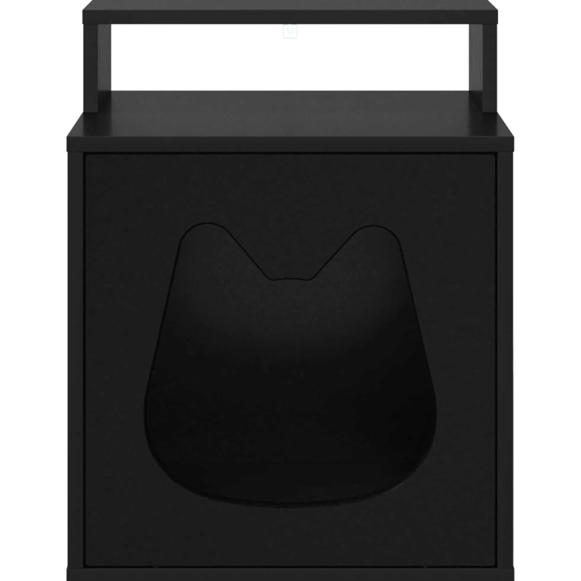 Casa Para Gatos Negro 42,5 X 40 X 53,5 Cm Madera De Ingeniería
