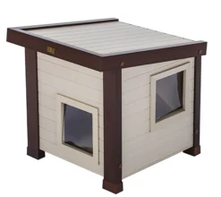 Casa Para Gatos Noa - Caseta De Interior/exterior - Fabricado En Ecoflex - Refugio Para Felinos Con Gatera