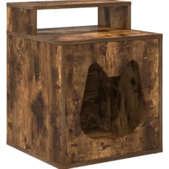 Casa Para Gatos Roble Ahumado 42,5 X 40 X 53,5 Cm