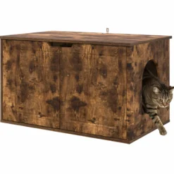 Casa Para Gatos Roble Ahumado 85 X 55 X 50,5 Cm