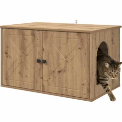 Casa Para Gatos Roble Artesanal 85 X 55 X 50,5 Cm