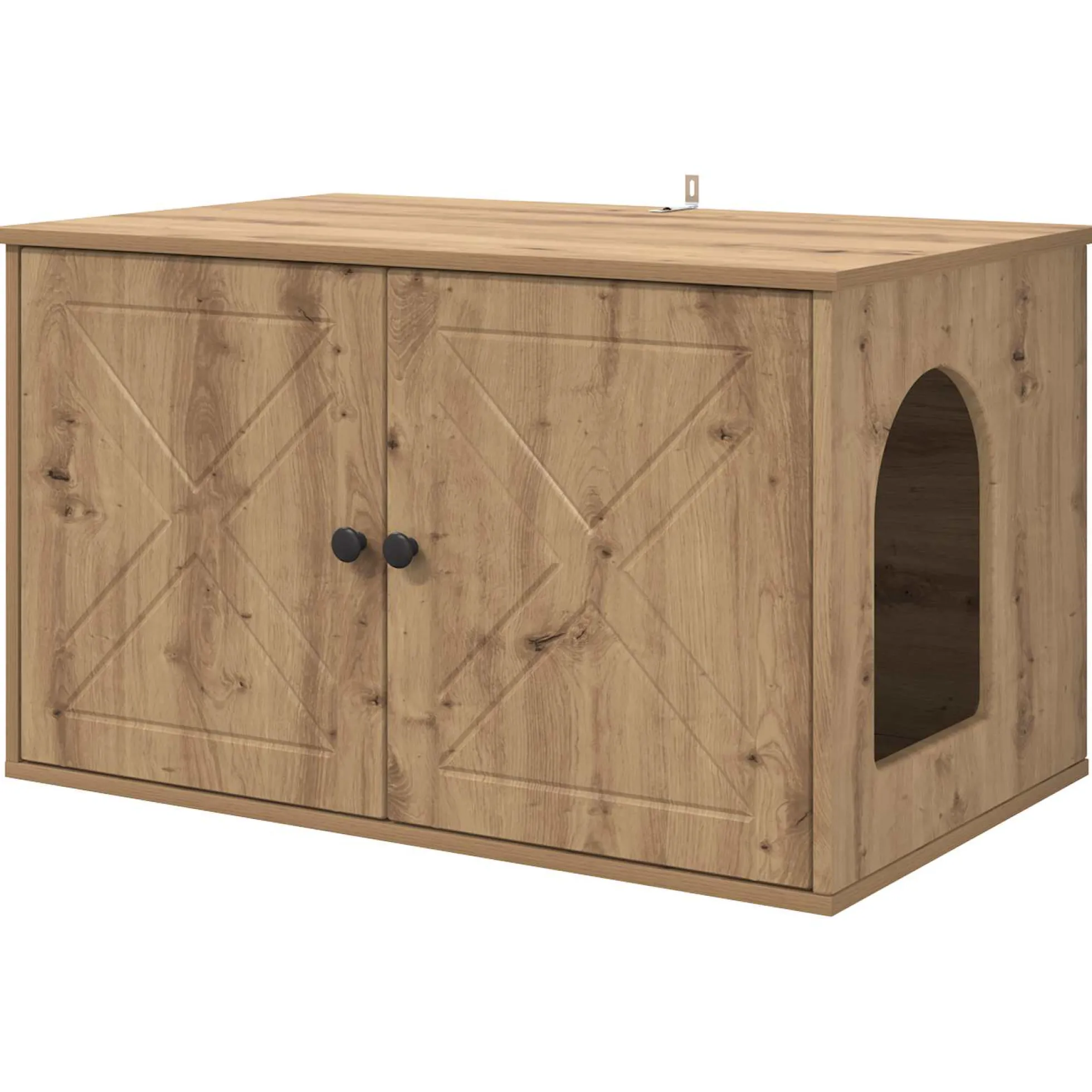Casa Para Gatos Roble Artesanal 85 X 55 X 50,5 Cm