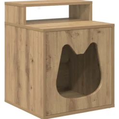 Casa Para Gatos Roble Artesanal 42,5 X 40 X 53,5 Cm