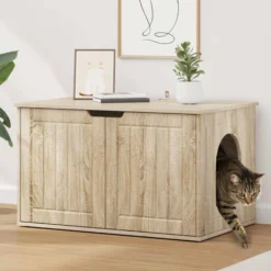Casa Para Gatos Sonoma 85 X 55 X 50,5 Cm Madera De Ingeniería