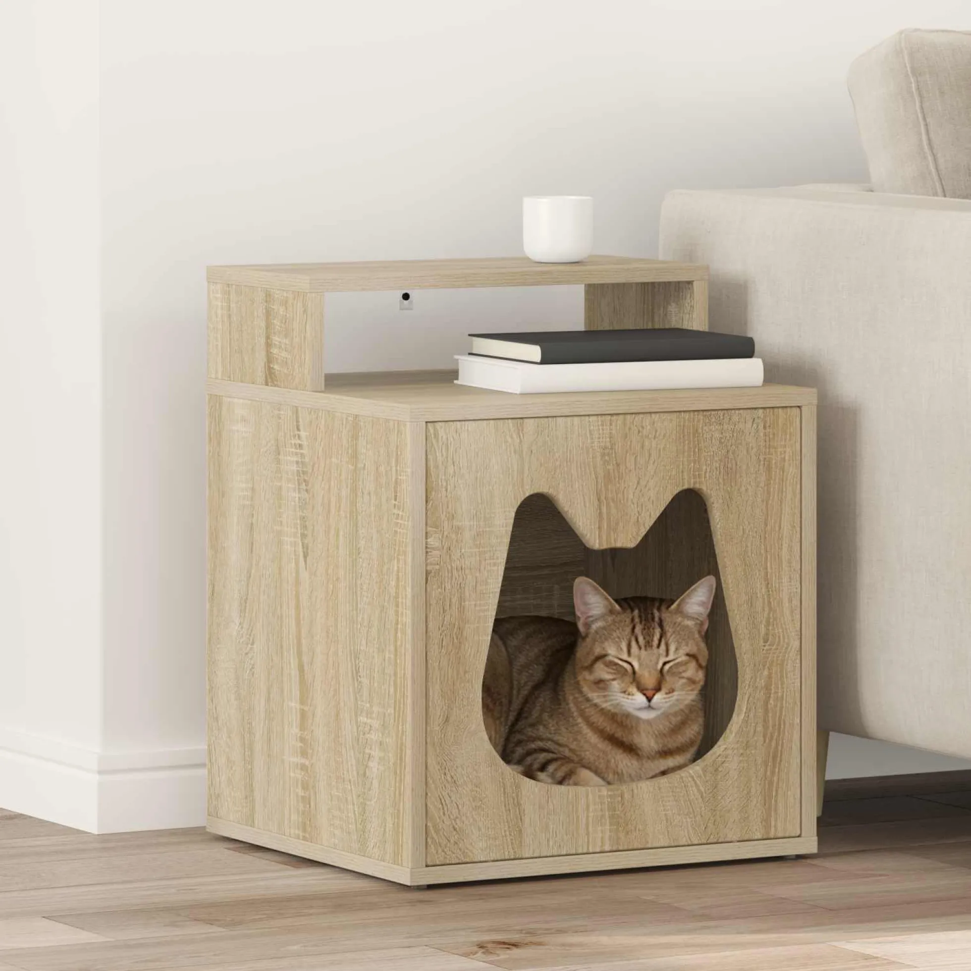 Casa Para Gatos Sonoma 42,5 X 40 X 53,5 Cm Madera De Ingeniería