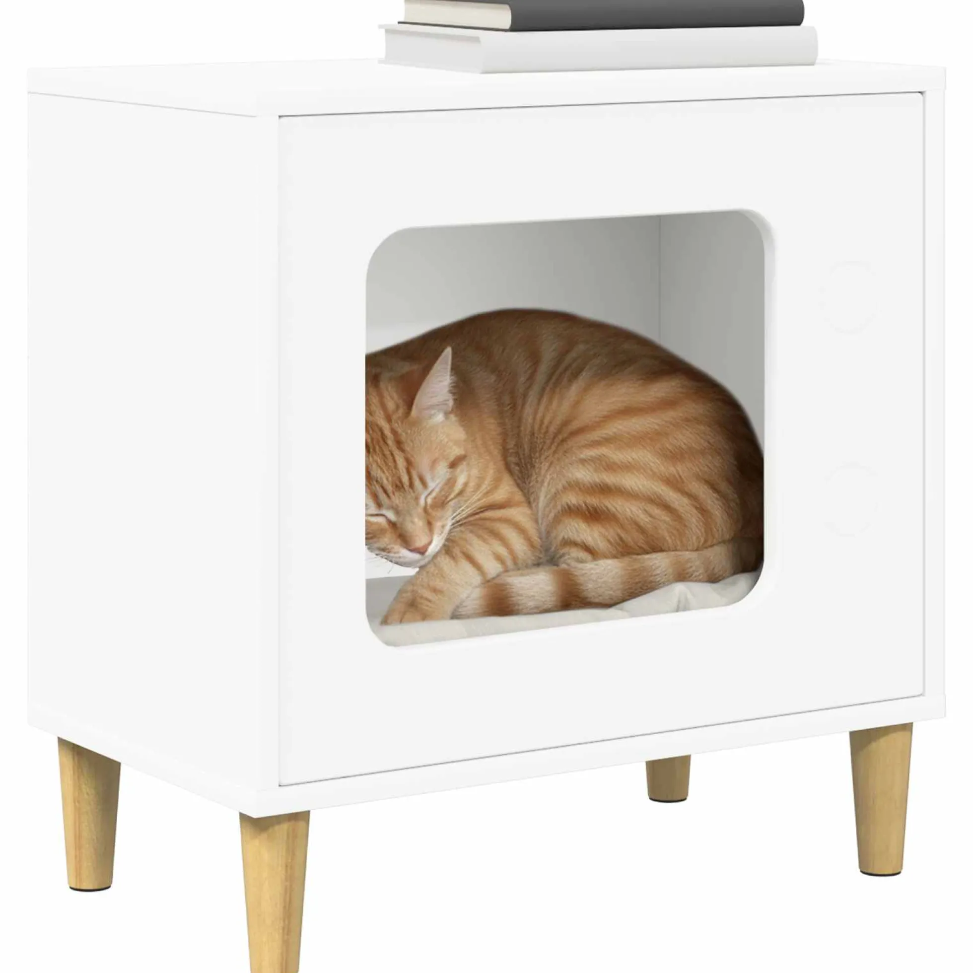 Casa Para Gatos 51 X 30 X 52 Cm Madera De Ingeniería