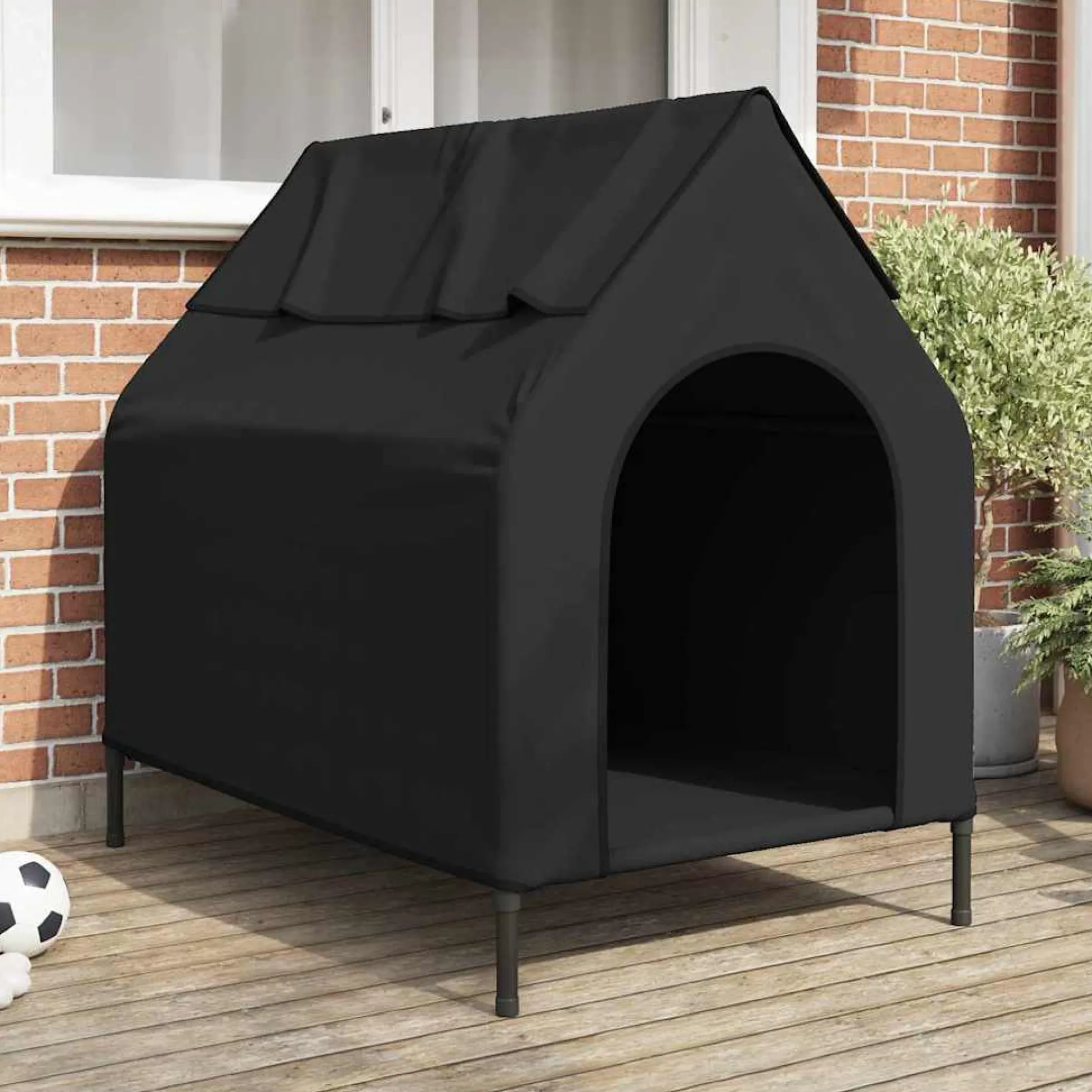 Casa Para Mascotas Manual Negro 110 X 75 X 90 Cm Acero