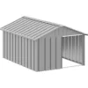 Casa Para Perros Acero Galvanizado Gris 116,5x153x81,5 Cm