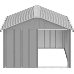 Casa Para Perros Acero Galvanizado Gris 116,5x153x81,5 Cm