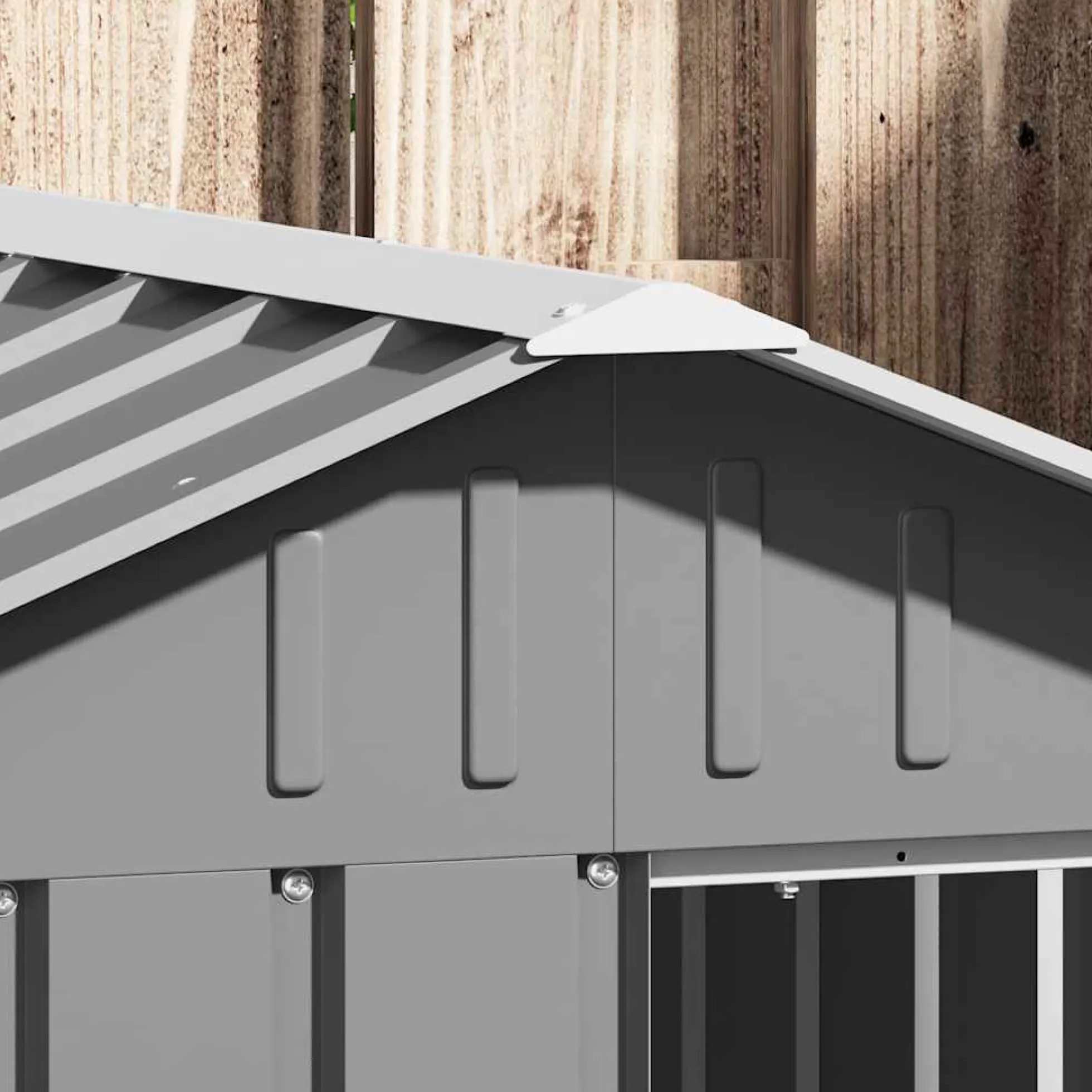 Casa Para Perros Acero Galvanizado Gris 116,5x153x81,5 Cm