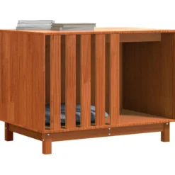 Casa Para Perros Con Almacenamiento Marrón Cera 90 X 60 X 67 Cm