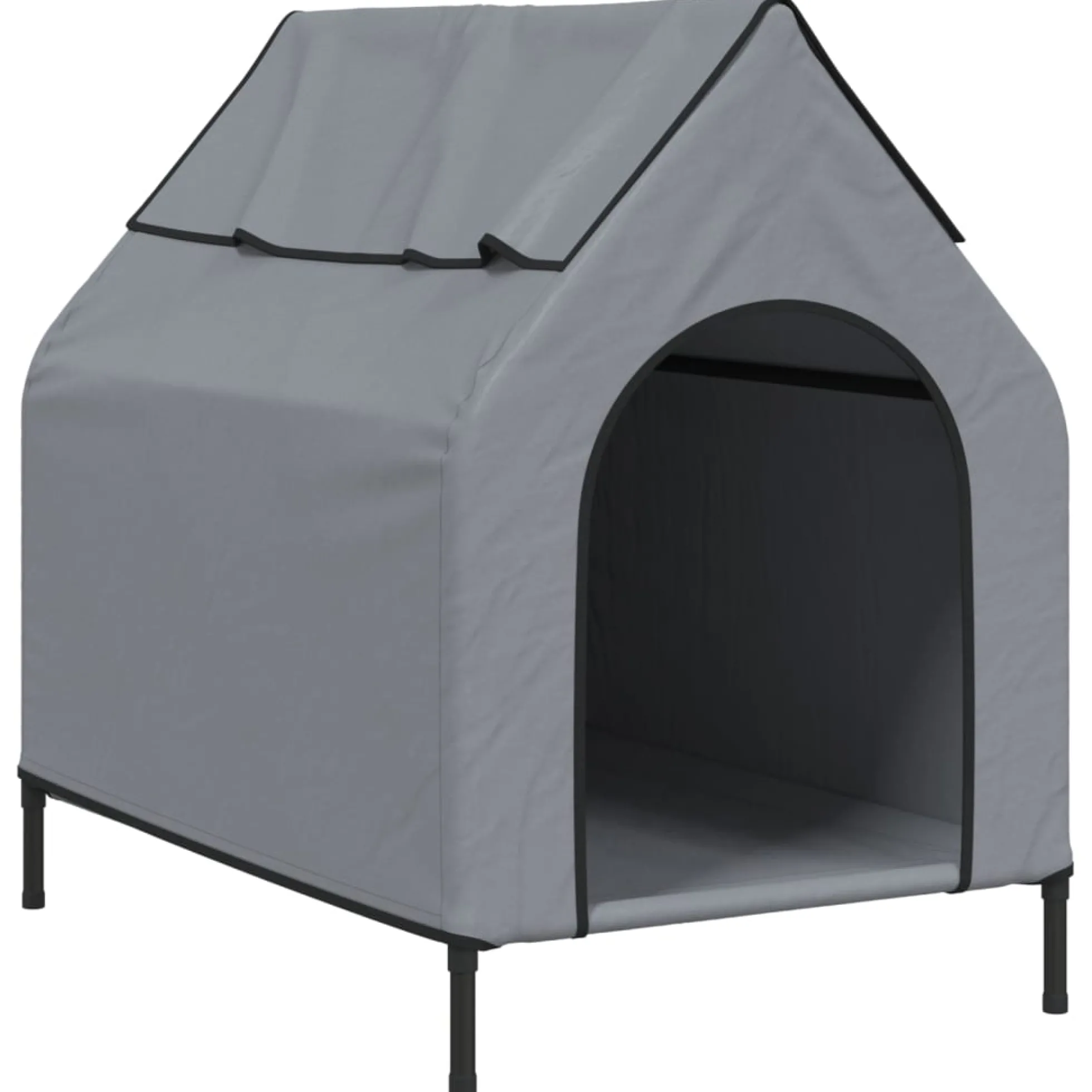 Casa Para Perros Tela Oxford Y Acero Gris Claro
