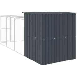 Caseta De Perros Con Corral Acero Galvanizado 165x455x181 Cm