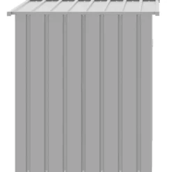 Caseta Para Perro Con Techo, Gris Claro, 110 X 103 X 109 Cm, Acero Galvanizado