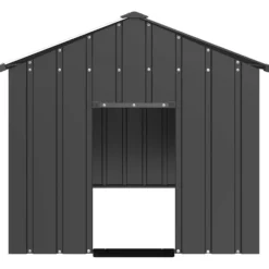 Caseta Para Perros Con Techo Acero Galvanizado 114x202x101 Cm