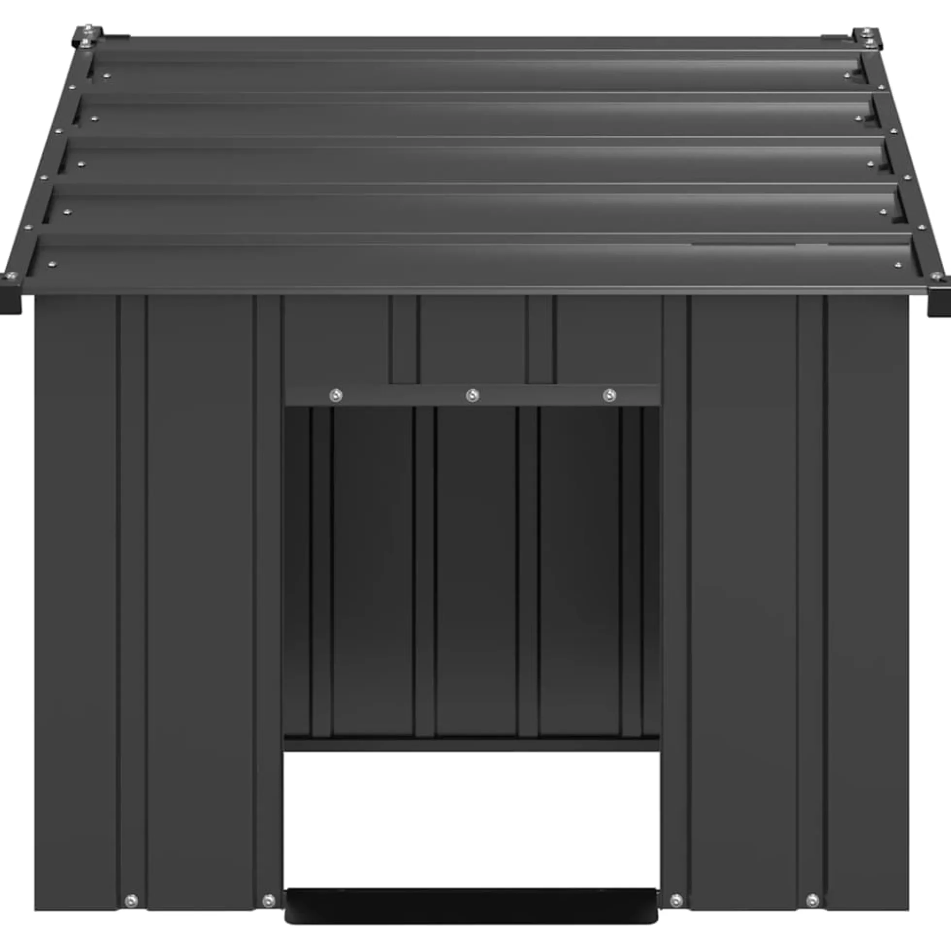 Caseta Para Perros Con Techo Acero Galvanizado 83x130x85 Cm