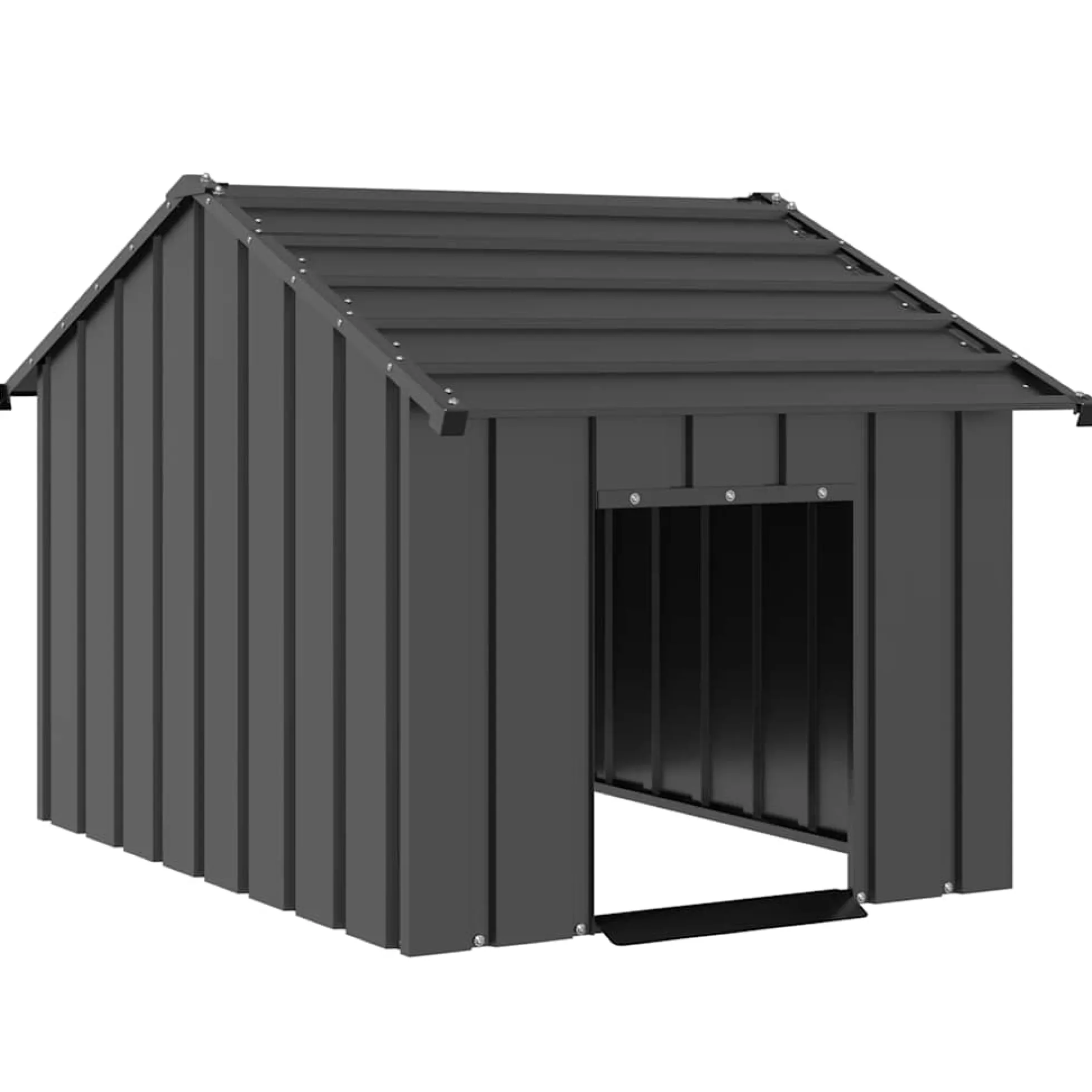 Caseta Para Perros Con Techo Acero Galvanizado 83x130x85 Cm