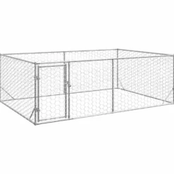 Caseta Para Perros De Exterior Con Puerta 3x2x1 M De Acero Galvanizado