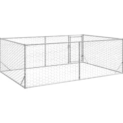 Caseta Para Perros De Exterior Con Puerta 3x2x1 M De Acero Galvanizado