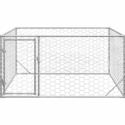 Caseta Para Perros De Exterior Con Puerta 2x2x1 M De Acero Galvanizado