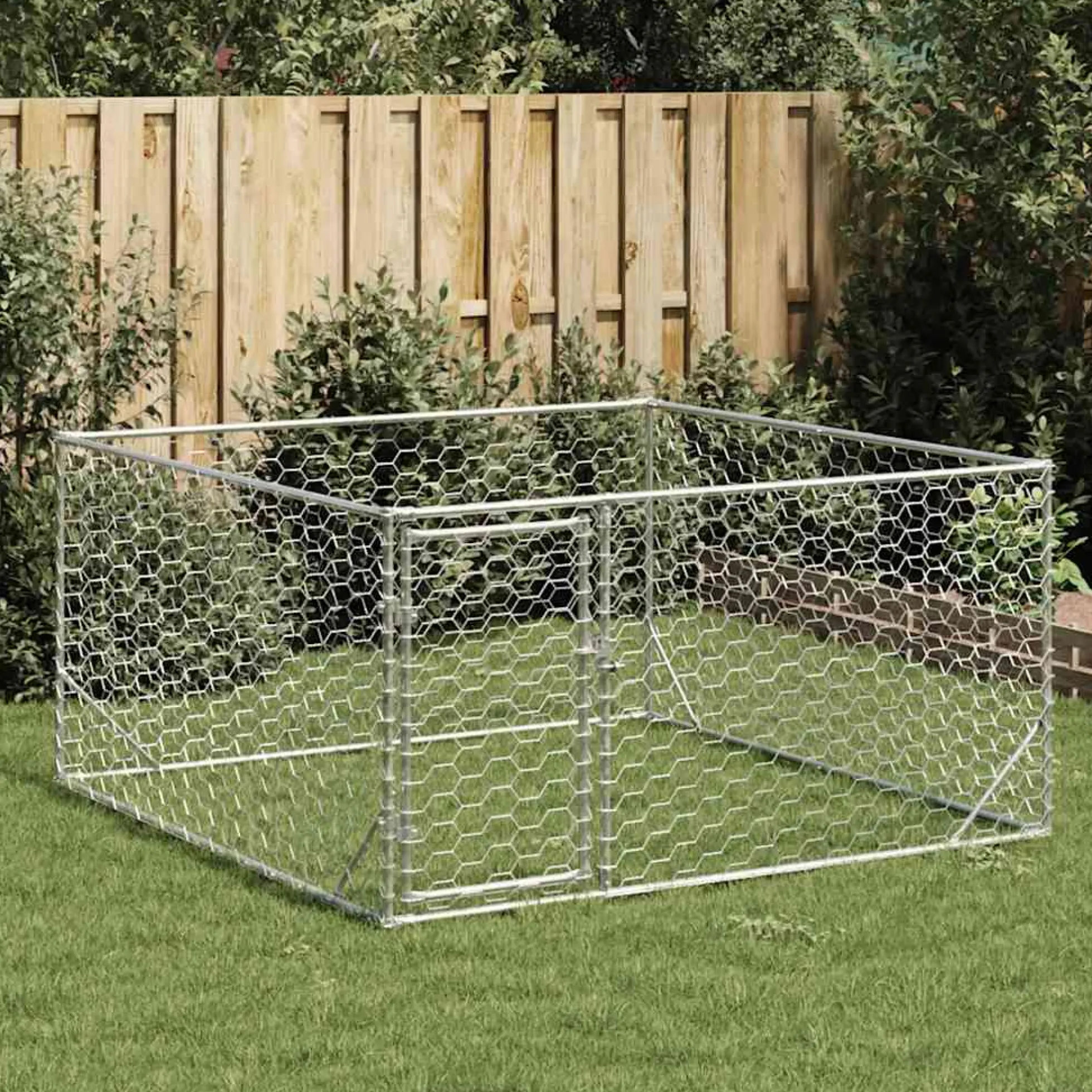 Caseta Para Perros De Exterior Con Puerta 2x2x1 M De Acero Galvanizado