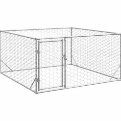 Caseta Para Perros De Exterior Con Puerta 2x2x1 M De Acero Galvanizado