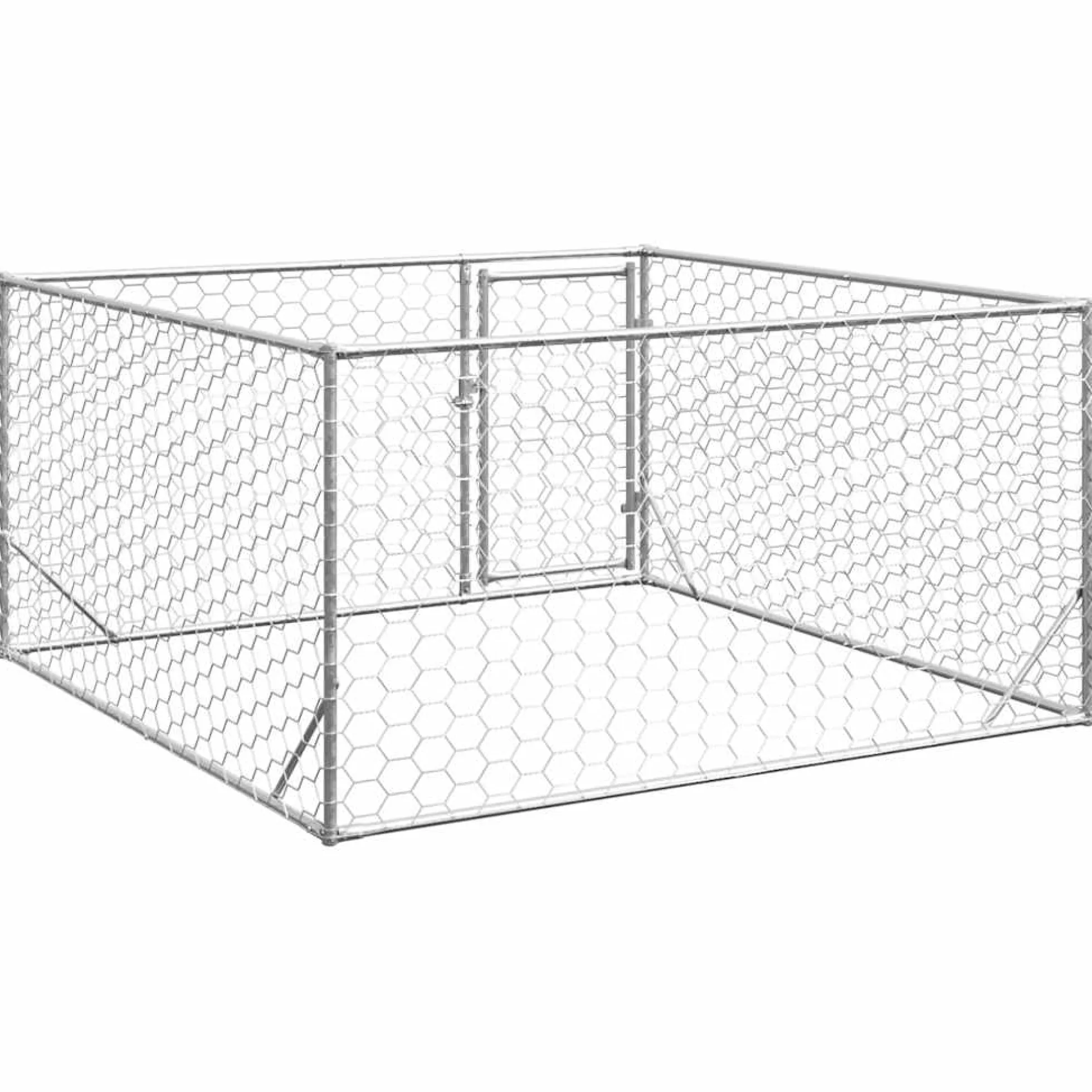 Caseta Para Perros De Exterior Con Puerta 2x2x1 M De Acero Galvanizado