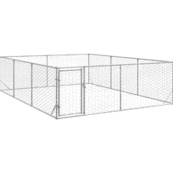 Caseta Para Perros De Exterior Con Puerta De Acero Galvanizado (3 X 4 X 1 M)