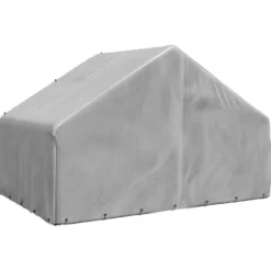 Caseta Para Perros De Exterior Con Cubierta 3x2x1,9 M De Acero Galvanizado