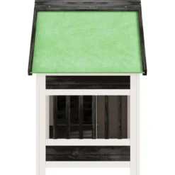 Caseta Para Perros Madera Maciza De Pino Gris 96x60,5x87 Cm