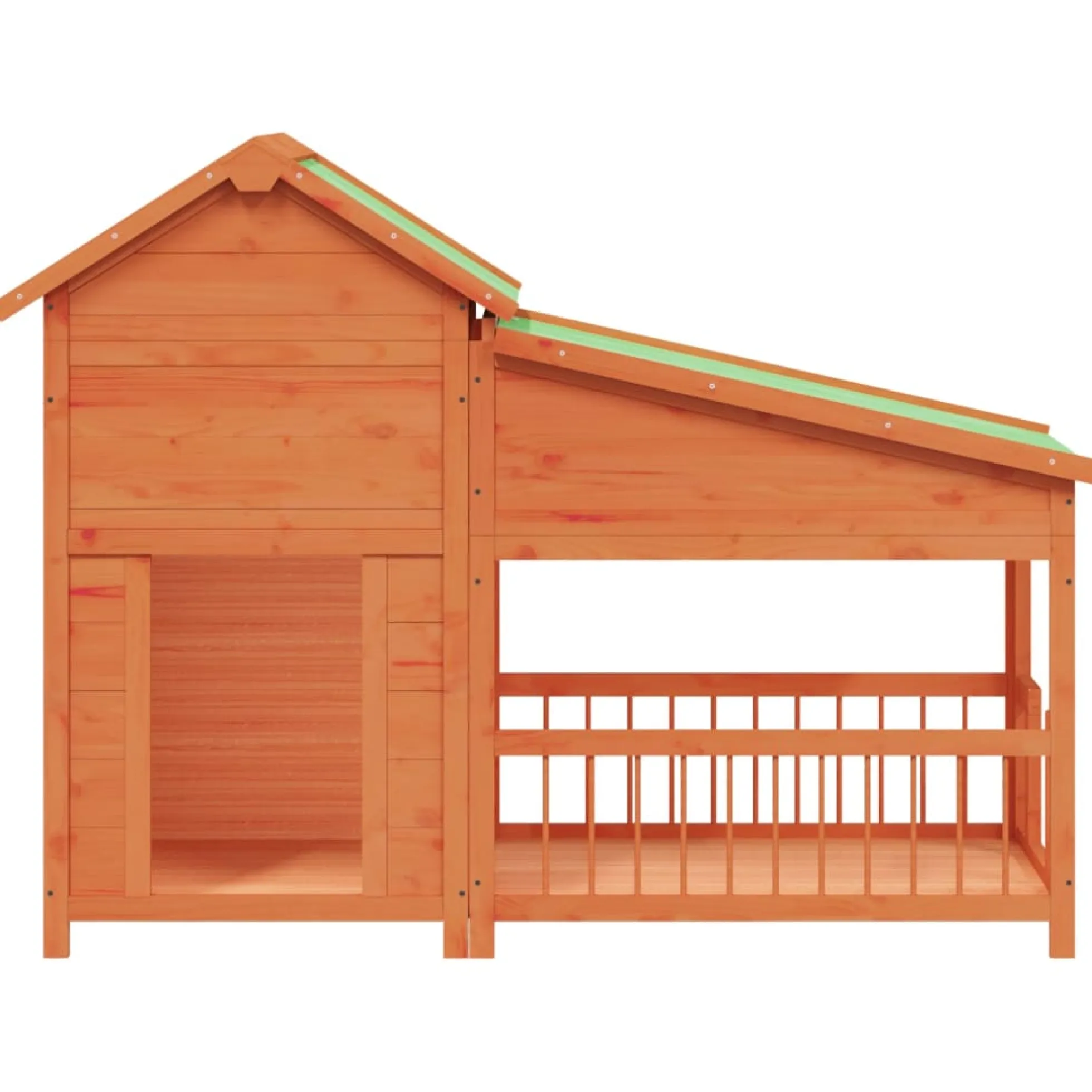 Caseta Para Perros Madera Maciza De Pino Marrón 143x60,5x109 Cm