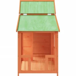 Caseta Para Perros Madera Maciza De Pino Marrón 143x60,5x109 Cm