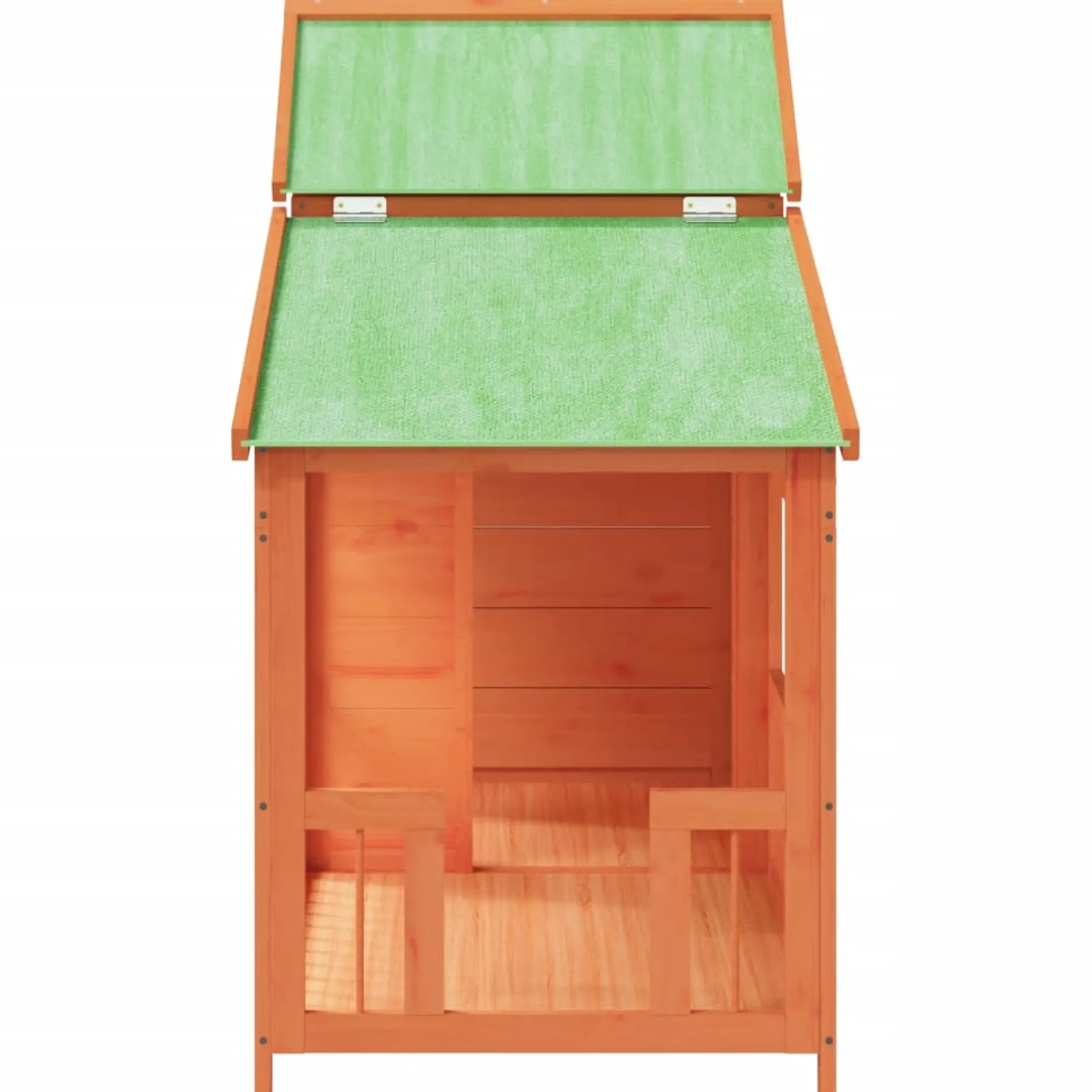 Caseta Para Perros Madera Maciza De Pino Marrón 143x60,5x109 Cm