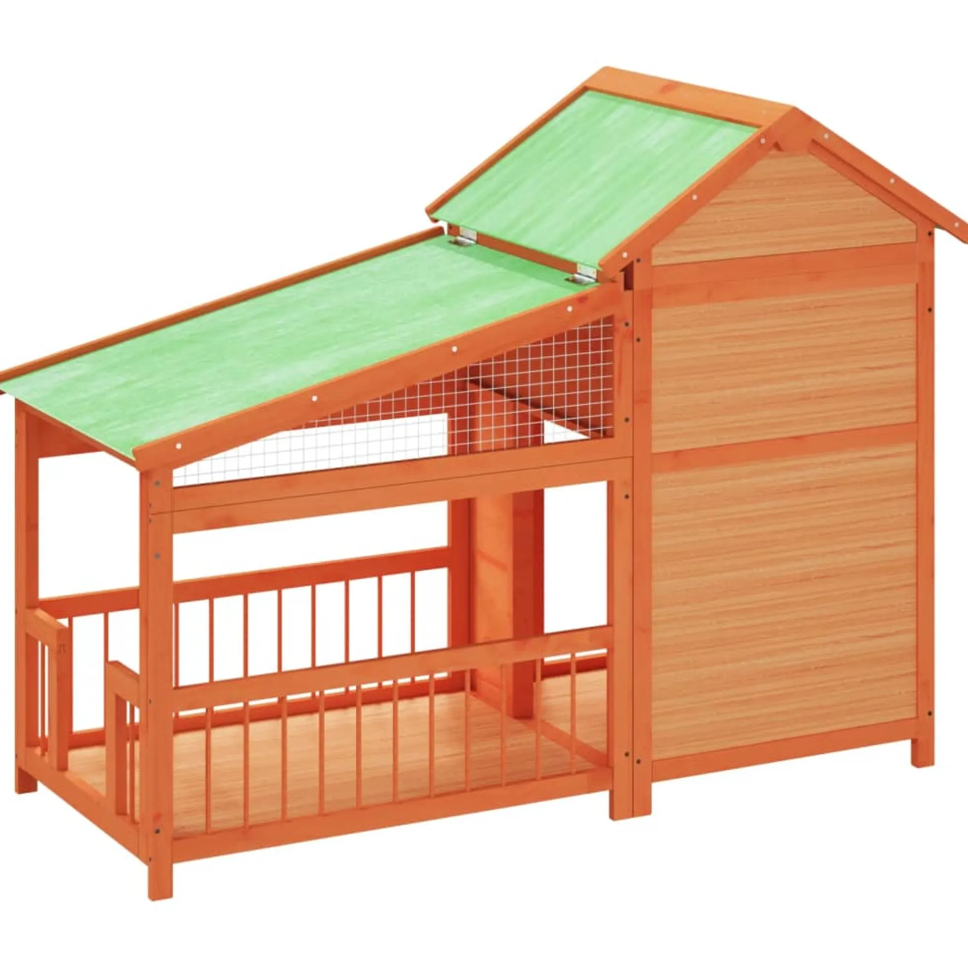 Caseta Para Perros Madera Maciza De Pino Marrón 143x60,5x109 Cm