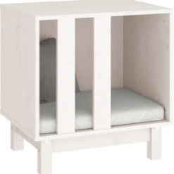 Caseta Para Perros Madera Maciza De Pino Blanco 50x40x52 Cm