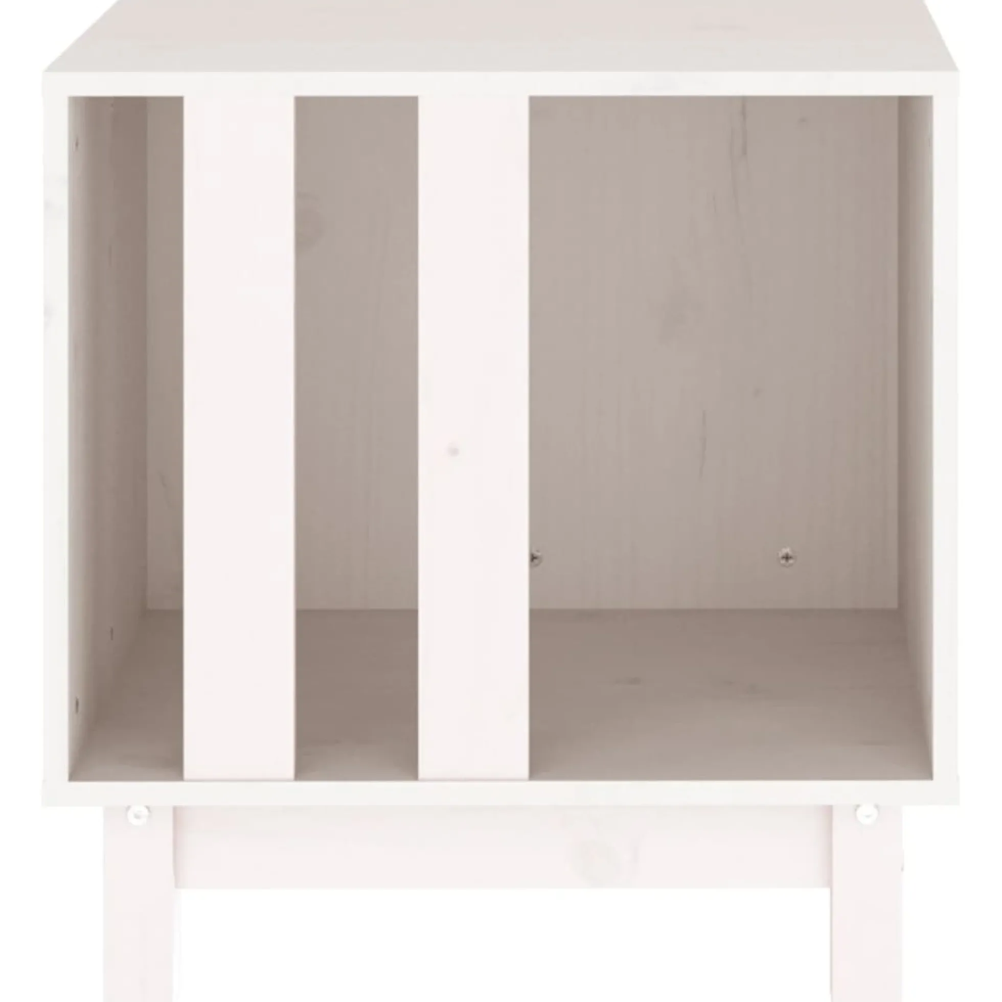 Caseta Para Perros Madera Maciza De Pino Blanco 50x40x52 Cm