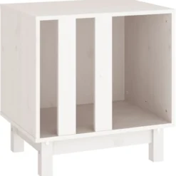 Caseta Para Perros Madera Maciza De Pino Blanco 50x40x52 Cm