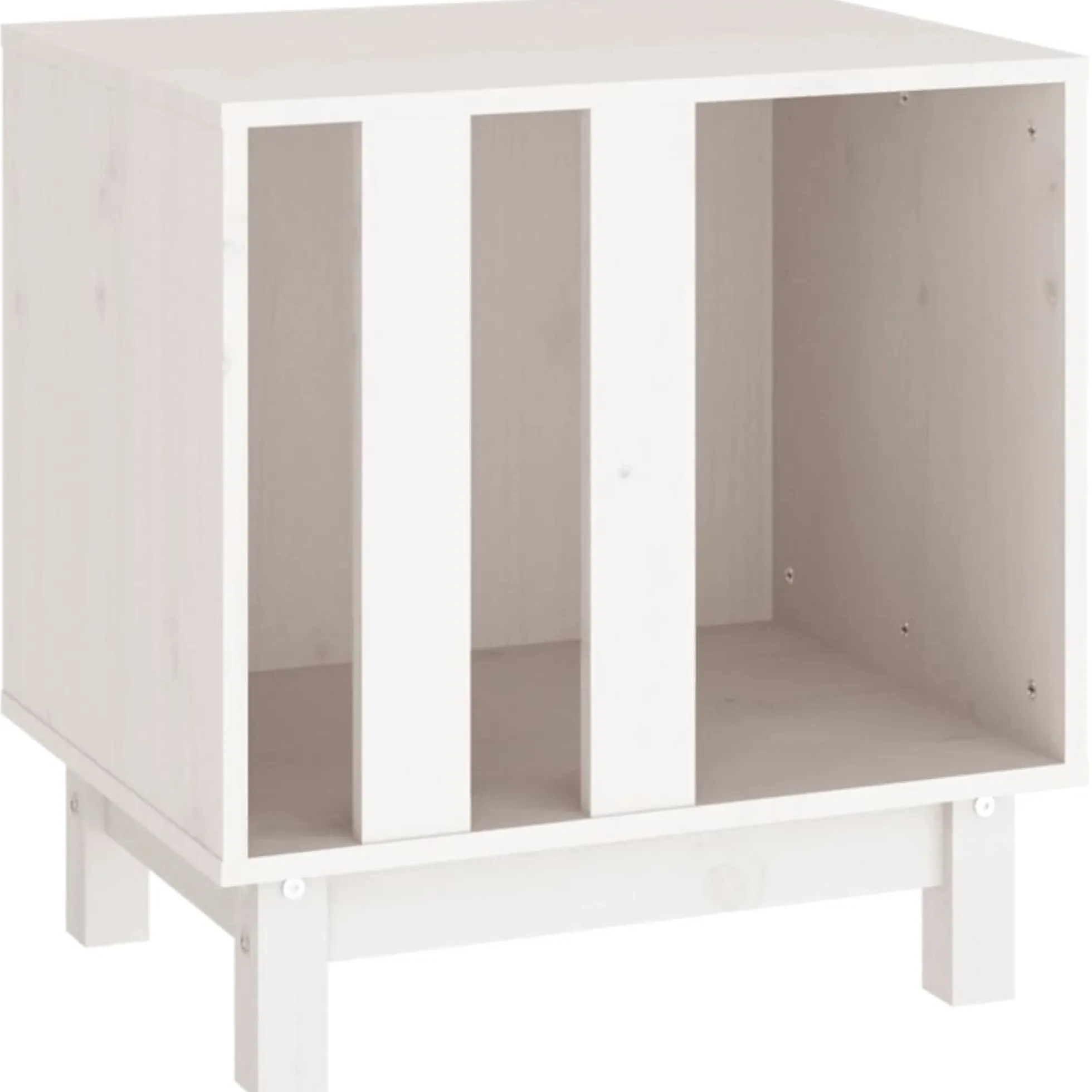 Caseta Para Perros Madera Maciza De Pino Blanco 50x40x52 Cm