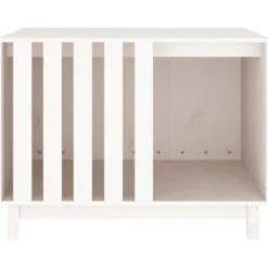 Caseta Para Perros Madera Maciza De Pino Blanco 90x60x67 Cm