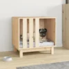 Caseta Para Perros Madera Maciza De Pino 60x45x57 Cm
