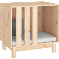 Caseta Para Perros Madera Maciza De Pino 60x45x57 Cm