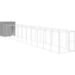 Caseta Perro Corral Acero Galvanizado Gris Claro 165x1271x181cm