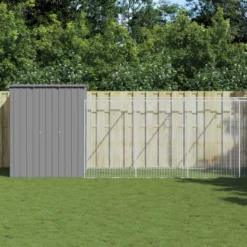 Caseta Perro Corral Acero Galvanizado Gris Claro 165x1271x181cm