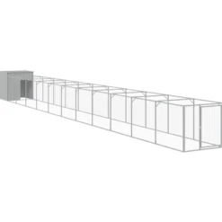 Caseta Perro Corral Acero Galvanizado Gris Claro 110x1221x110cm