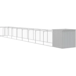 Caseta Perro Corral Acero Galvanizado Gris Claro 110x1017x110cm